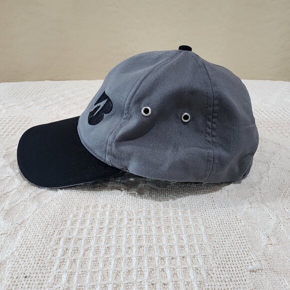 Bridgestone Golf Gray Black 6 Panel Head Shots Tuck Strap Baseball Cap Hat - Picture 6 of 11
